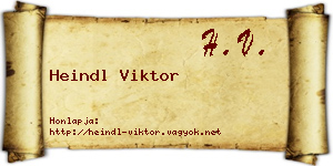 Heindl Viktor névjegykártya